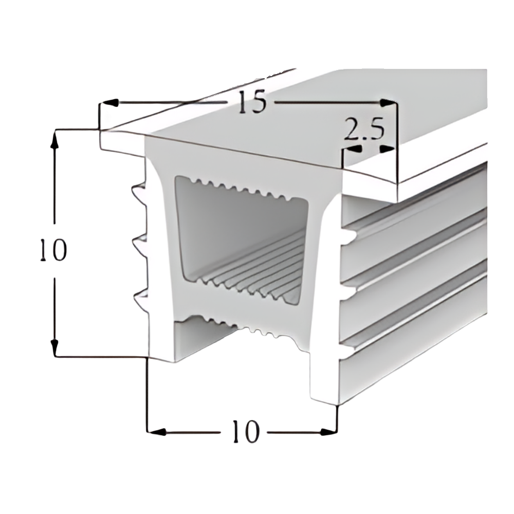 4262543212104 - LED Neon Tube 10×10 mm – Silikonhülle zum Einbauen für LED-Streifen